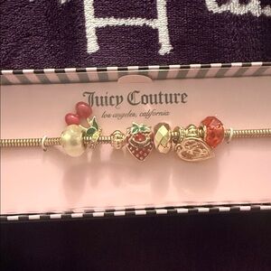 Juicy Couture Strawberry Charm Bracelet with Red and Gold Accents